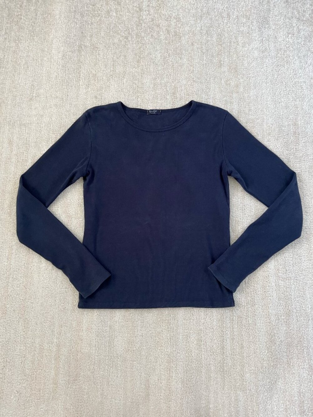 Brandy Melville John Galt Blue Basic Cotton Long Sleeve Shirt Top